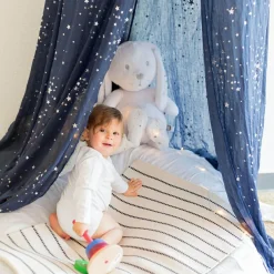 Ciel de lit bleu marine (260 cm)