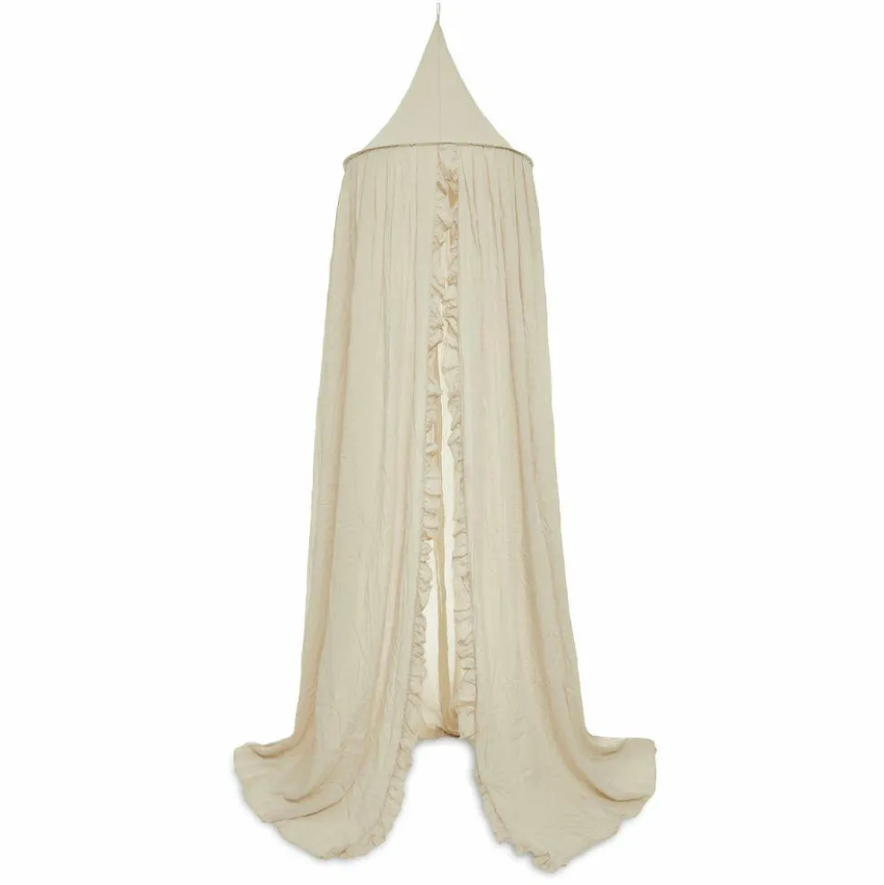 Ciel de lit vintage ruffle Nougat (245 cm)