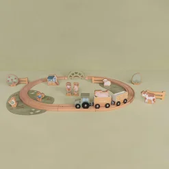 Circuit de train en bois Little Farm