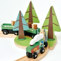 Circuit train en bois Pins sauvages (30 pièces)