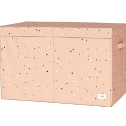 Coffre à jouets en tissu recyclé Terrazzo argile