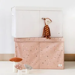 Coffre à jouets en tissu recyclé Terrazzo argile