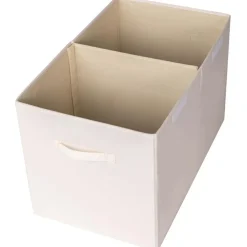 Coffre à jouets en tissu recyclé Uni crème