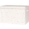 Coffre à jouets en tissu recyclé Terrazzo crème