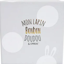 Coffret chaussons de naissance lapin hochet beige (taille 16-18)