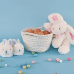 Coffret chaussons hochet Mon tout petit lapin rose (0-6 mois)