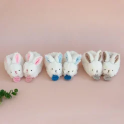 Coffret chaussons hochet Mon tout petit lapin bleu (0-6 mois)
