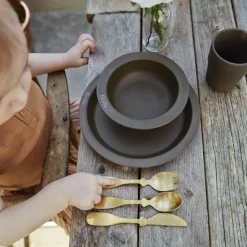 Coffret couverts Matt gold en inox (3 pièces)