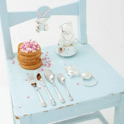 Coffret couverts Ours avec coeur personnalisable (4 pièces)