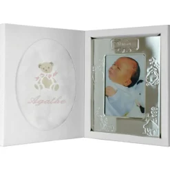 Coffret de naissance cadre + lange rose (personnalisable)