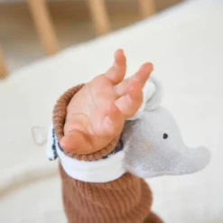 Coffret de naissance chaussons et bracelet sonore Eléphant