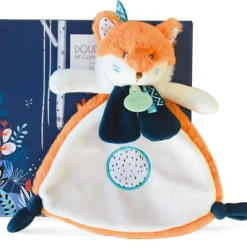 Coffret doudou plat Tiwipi renard (23 cm)