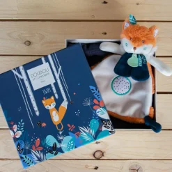 Coffret doudou plat Tiwipi renard (23 cm)