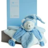 Coffret doudou pétale J'aime mon doudou ours bleu (24 cm)