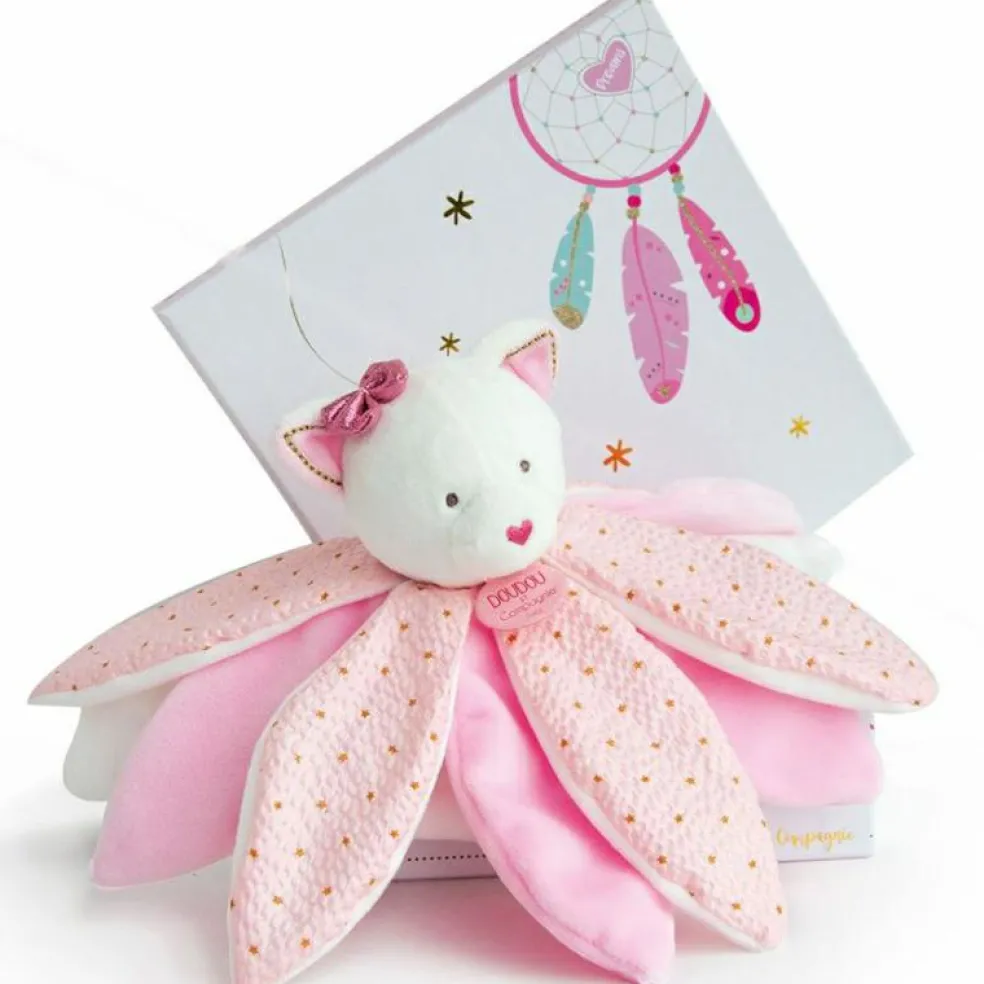 Coffret doudou pétales Chat Attrape-rêves