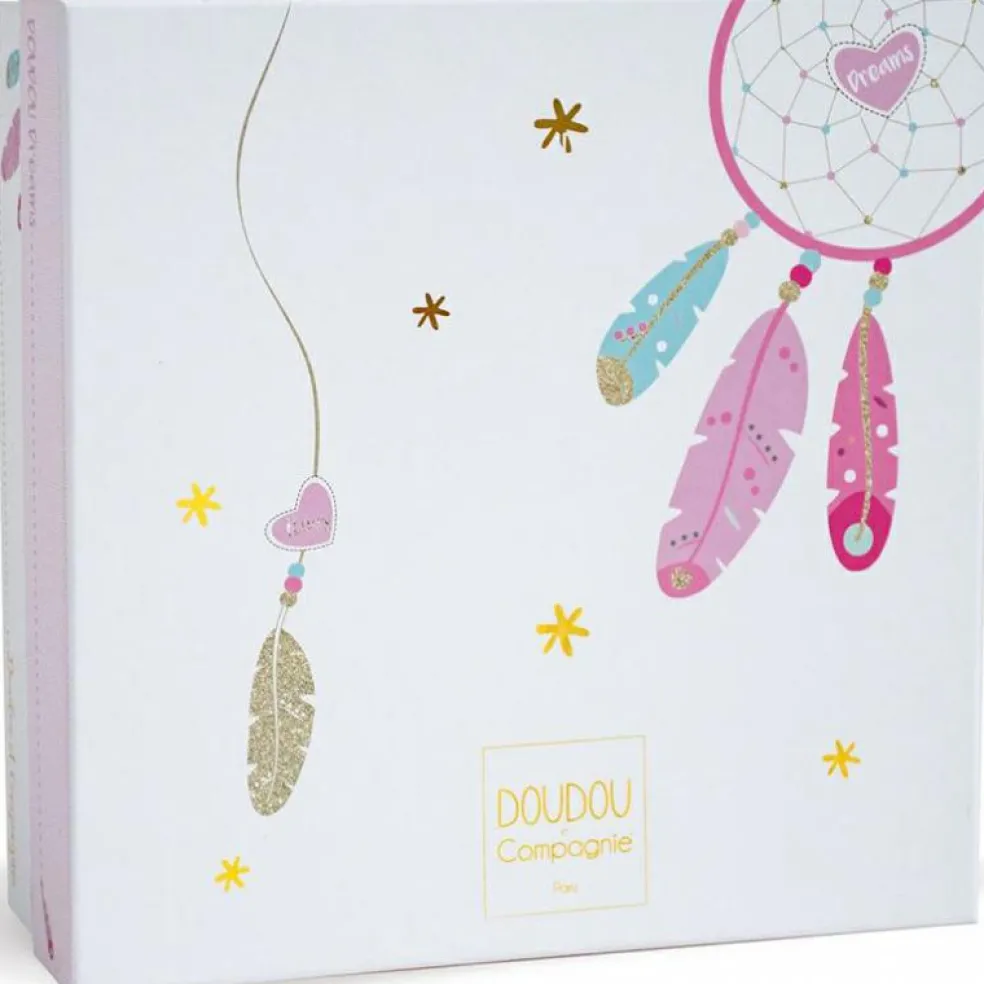 Coffret doudou pétales Chat Attrape-rêves