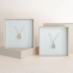 Coffret duo colliers Maman et Papa (plaqué or - argent rhodié)