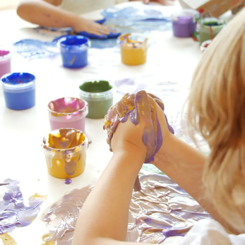 Coffret Nori 2 pots bleu + rouge peinture aux doigts naturelle et vegan