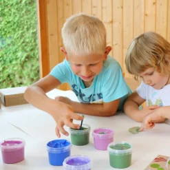 Coffret Nori 2 pots noir + blanc peinture aux doigts naturelle et vegan