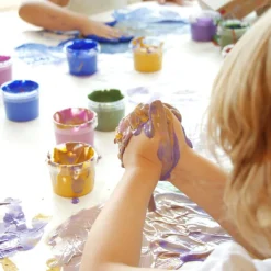 Coffret Nori 2 pots vert + jaune peinture aux doigts naturelle et vegan