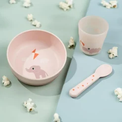 Coffret premier repas Foodie Playground rose