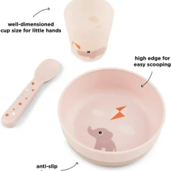 Coffret premier repas Foodie Playground rose