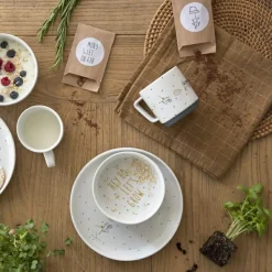 Coffret repas en porcelaine rose Garden Explorer (3 pièces)