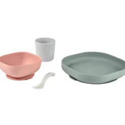Coffret repas en silicone eucalyptus (4 pièces)