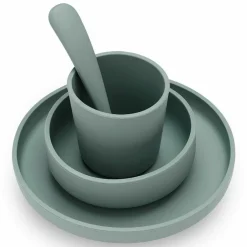 Coffret repas en silicone Ash green vert (4 pièces)