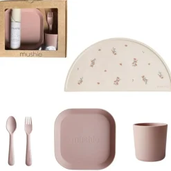 Coffret repas en silicone Blush (3 pièces)