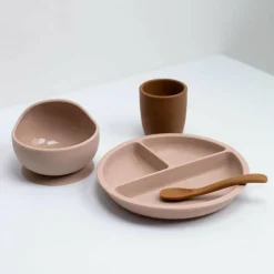 Coffret repas en silicone Sable-Caramel (4 pièces)