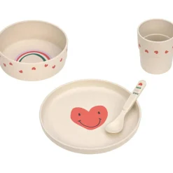 Coffret repas Happy Rascals Coeur lavande (4 pièces)