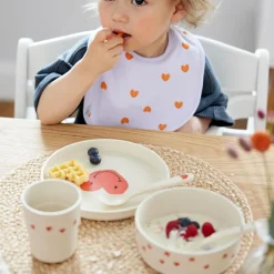 Coffret repas Happy Rascals Coeur lavande (4 pièces)