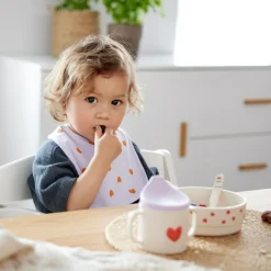 Coffret repas Happy Rascals Coeur lavande (4 pièces)