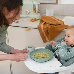 Coffret repas silicone Vert sauge et Vert de gris (4 pièces)