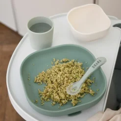 Coffret repas silicone Vert sauge et Vert de gris (4 pièces)