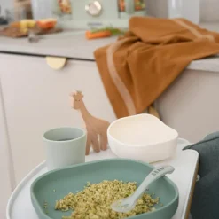 Coffret repas silicone Vert sauge et Vert de gris (4 pièces)