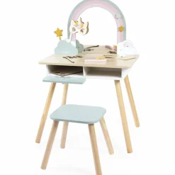 Coiffeuse en bois Licorne et accessoires