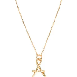 Collier chaîne Grande initiale goldfilled jaune (personnalisable)