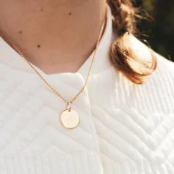 Collier chaîne médaille Poisson personnalisable (plaqué or)