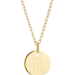 Collier chaîne médaille Scorpion personnalisable (plaqué or)