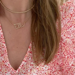 Collier chaîne Prénom goldfilled jaune (personnalisable)