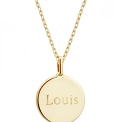 Collier enfant médaille Croix ivoire plaqué or 42 cm (personnalisable)