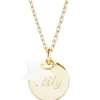 Collier enfant médaille et étoile en nacre personnalisable (plaqué or)