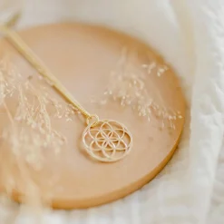 Collier Graine de vie chaîne (or jaune 18 carats)