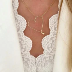 Collier Mon grand cœur (goldfilled jaune 14 carats)