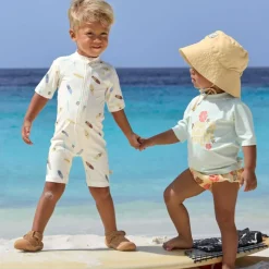 Combinaison anti-UV Planches de surf écru (07-12 mois)