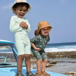 Combinaison anti-UV Étoile de mer olive foncé (19-24 mois)