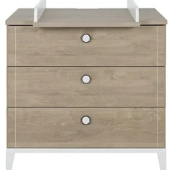 Commode à langer 3 tiroirs en chêne blond Marcel