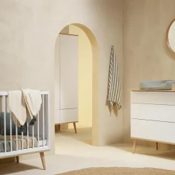 Commode à langer 3 tiroirs Flow White-Oak